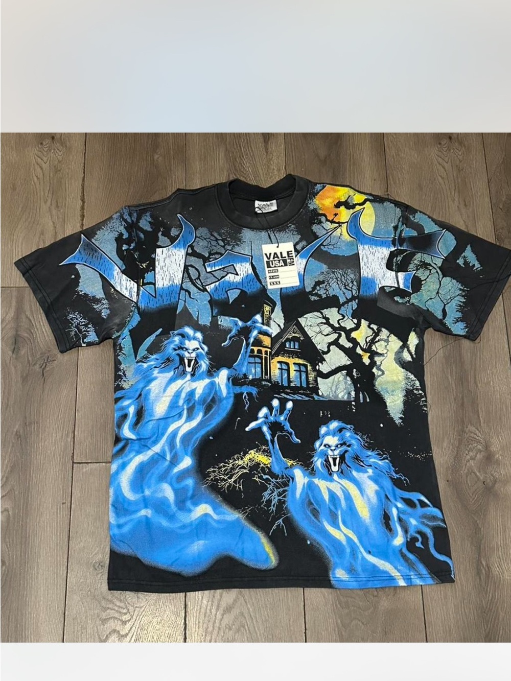 valleydreams Black & Blue Haunted Graphic Short Sleeve Tee
